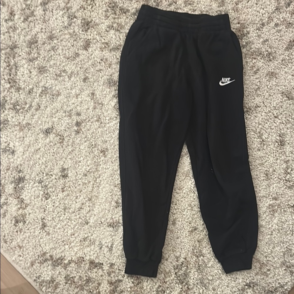 Nike Black Sweatpants with Elastic Cuffs and Waistband